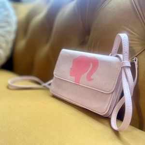 Hand painted Barbie Crossbody/Wallet Combo Purse ( recycled purse )